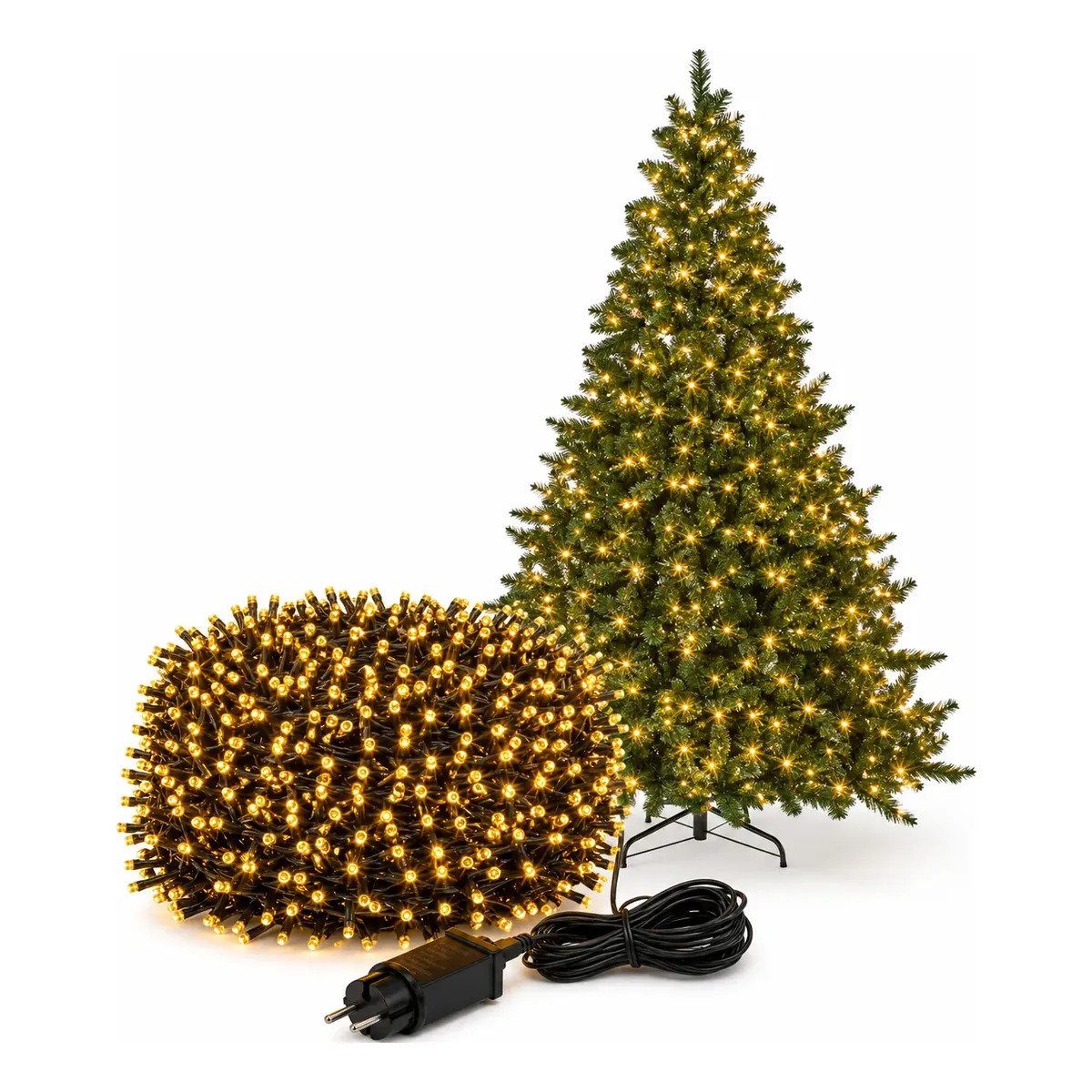 Árvore De Natal Iluminada 2,10mt 1100 Galhos Pisca 1600 Leds