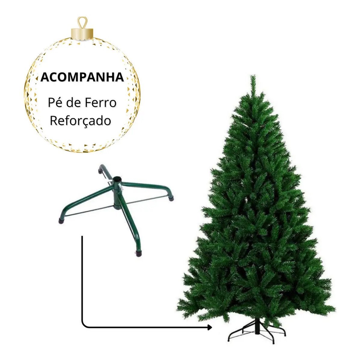 Arvore De Natal Imperial 180cm 1860 Galhos Pé De Ferro - Image 3
