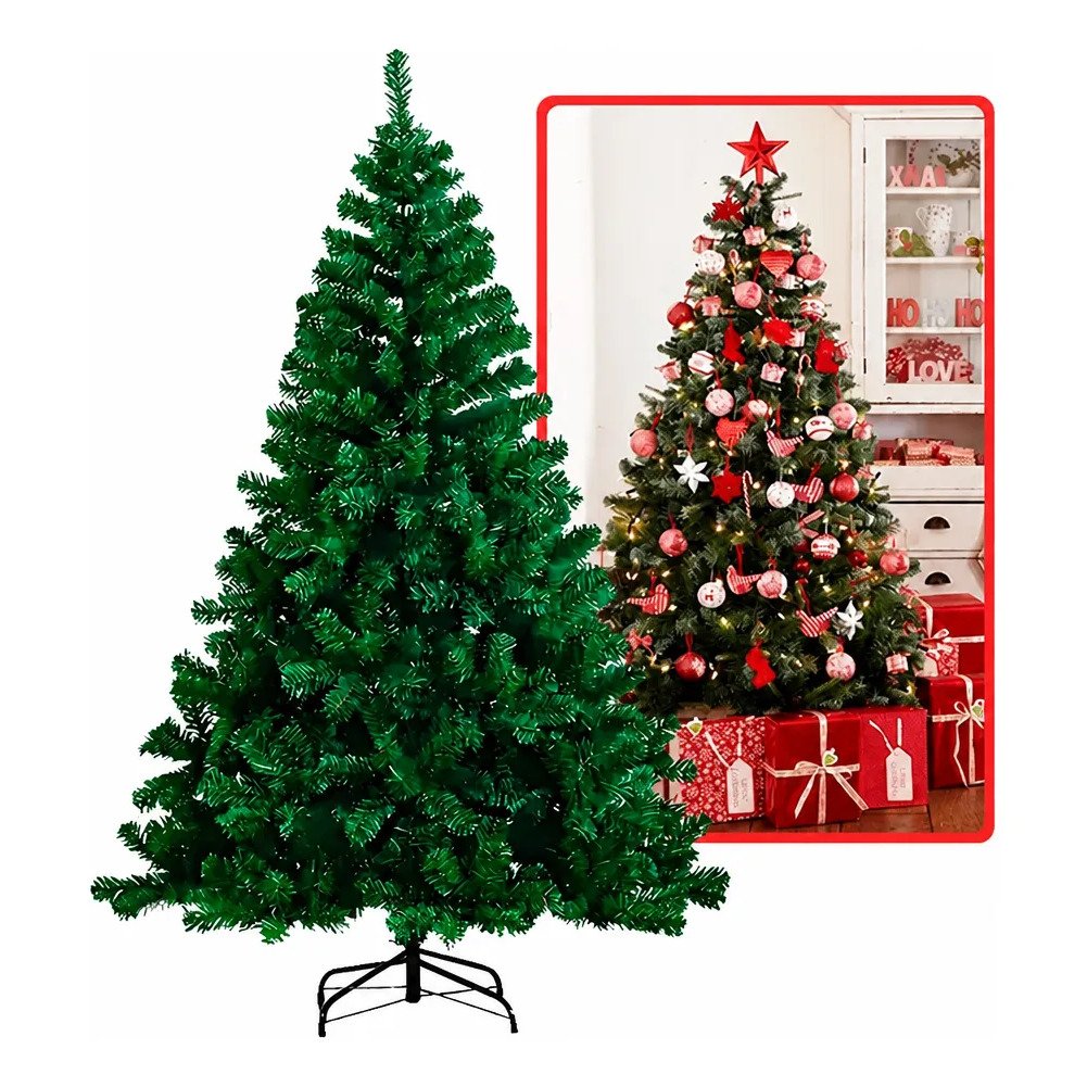 Árvore De Natal Pinheiro Grande Verde 2,10m Com 1.150 Galhos