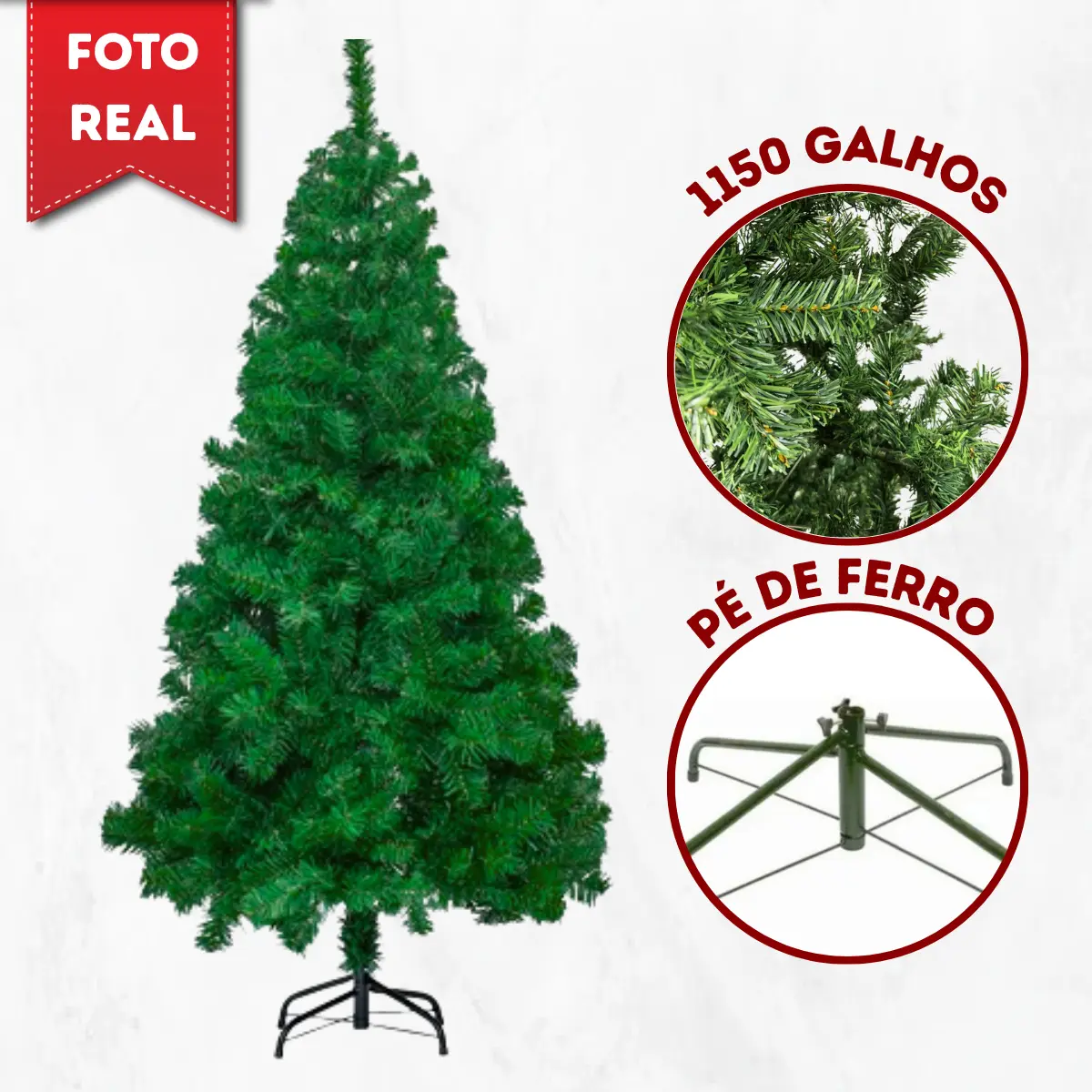 Árvore De Natal Pinheiro Grande Verde 2,10m Com 1.150 Galhos - Image 2