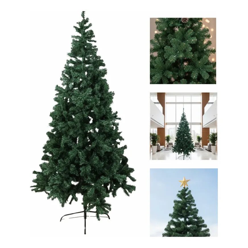 Árvore De Natal Pinheiro Luxo 2,10m Com 1100 Galhos Verde