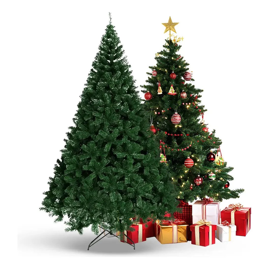 Árvore Natal Cheia Pinheiro Luxo 1000 Galhos 210cm Verde Verde-escuro